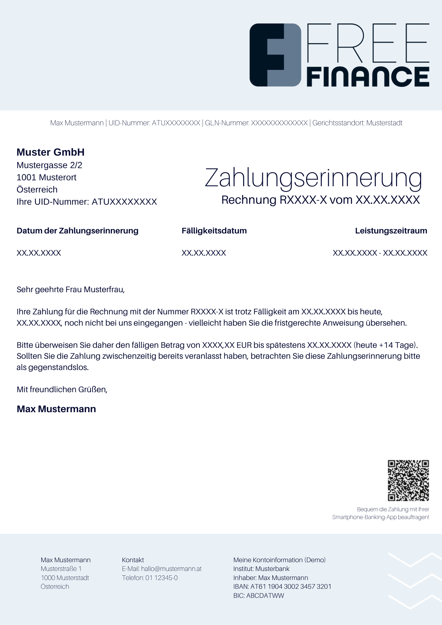 Zahlungserinnerung Muster